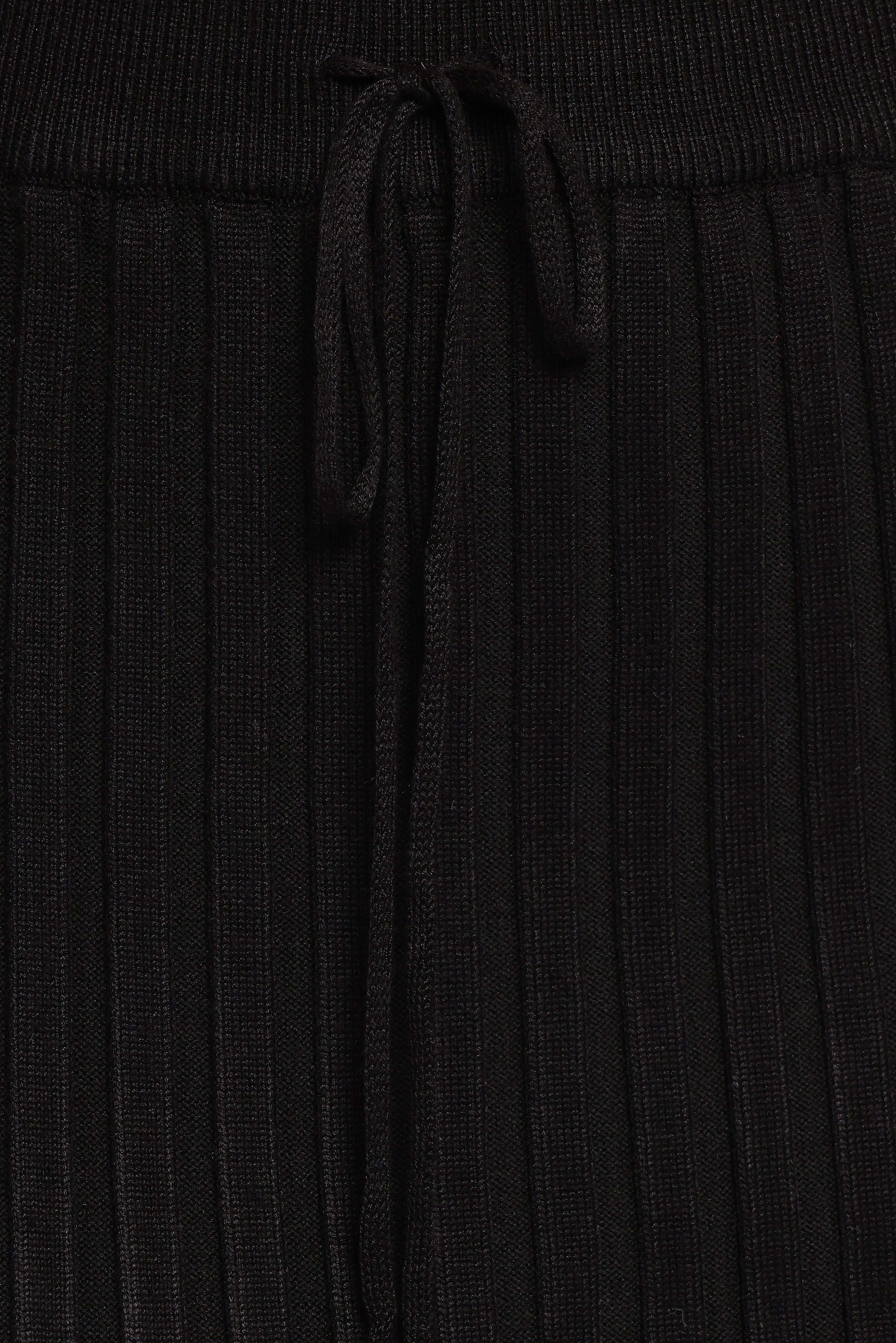 Richelle Ribbed Knit Skirt Set - Black