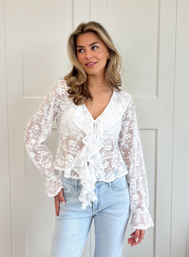 Lace blouse Joleen wit