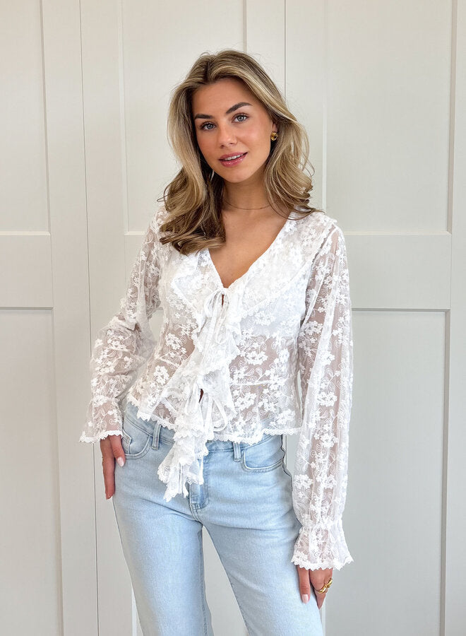 Lace blouse Joleen wit