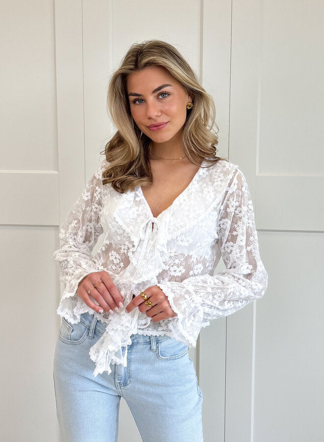 Lace blouse Joleen wit
