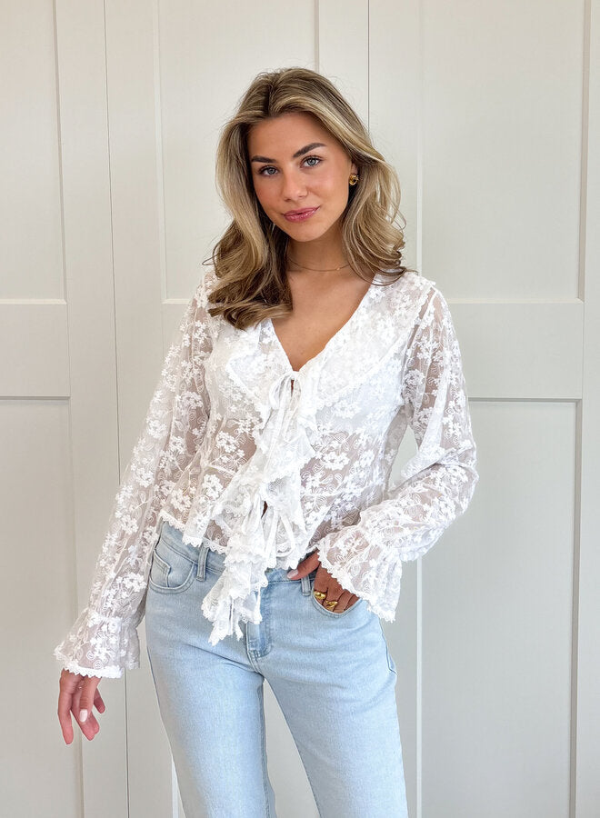 Lace blouse Joleen wit